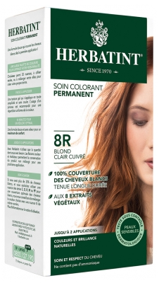 Herbatint Soin Colorant Permanent 150 ml - Coloration : 8R Blond Clair Cuivré