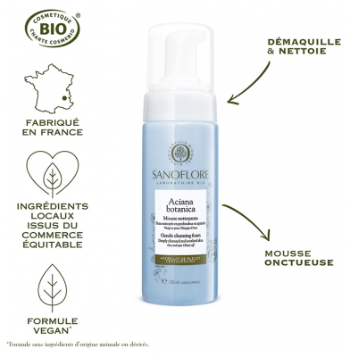 Sanoflore Aciana Botanica Mousse d'Eau Nettoyante Bio 150 ml