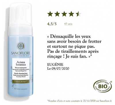 Sanoflore Aciana Botanica Mousse d'Eau Nettoyante Bio 150 ml