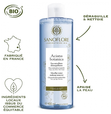 Sanoflore Aciana Botanica Eau Micellaire Démaquillante Bio 400 ml