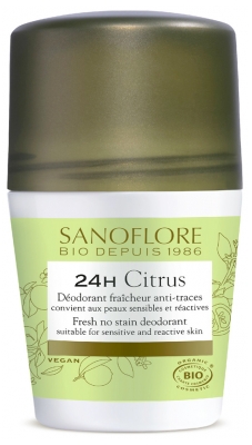 Sanoflore 24H Citrus Déodorant Fraîcheur Anti-Traces Roll-On Bio 50 ml