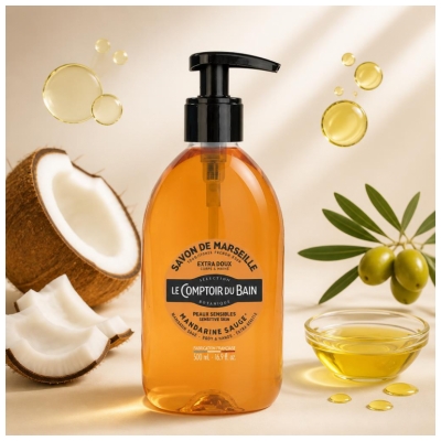 Le Comptoir du Bain Savon de Marseille Mandarine-Sauge 500 ml