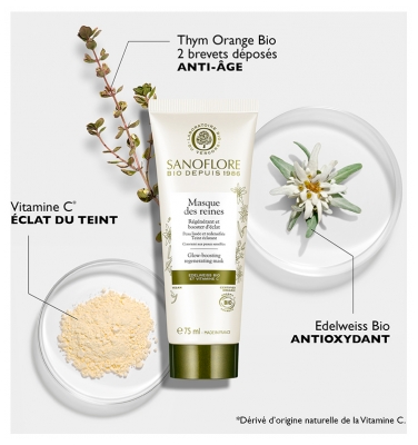 Sanoflore Masque des Reines Régénérant & Booster d'Éclat Bio 75 ml