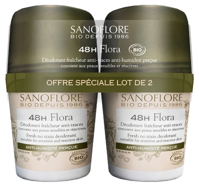 Sanoflore 48H Flora Roll-On Organic 2 x 50ml