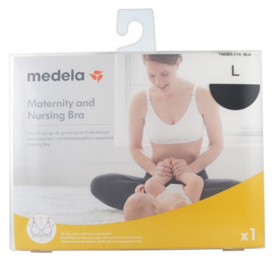 Medela Pregnancy and Breastfeeding Bra Black - Size: Size L
