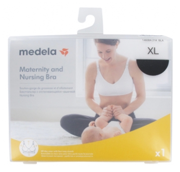 Medela Pregnancy and Breastfeeding Bra Black - Size: Size XL