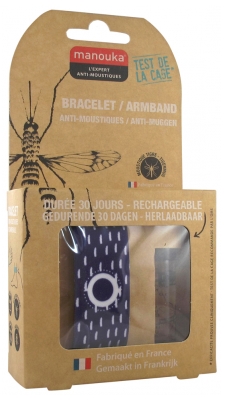 Manouka Kameleo Bracelet Anti-Moustiques + Recharge 6 ml - Couleur : Violet