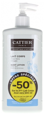 Cattier Lait Corps Modelant Bio Lot de 2 x 500 ml