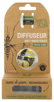 Manouka Boule Diffuseur Anti-Moustiques + Recharge 6 ml - Couleur : Jaune Tropical