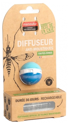 Manouka Anti-Mosquitoes Diffuser Ball + Refill 6ml - Colour: Blue