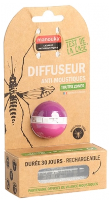 Manouka Anti-Mosquitoes Diffuser Ball + Refill 6ml - Colour: Mauve