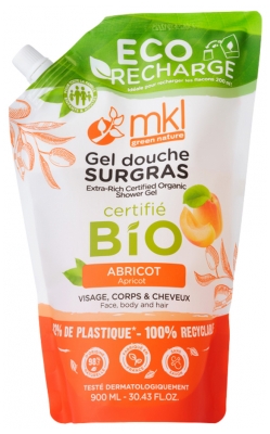 MKL Green Nature Gel Douche Surgras Abricot Éco-Recharge Bio 900 ml