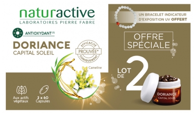 Naturactive Doriance Capital Soleil Lot de 2 x 60 Capsules + Bracelet Offert
