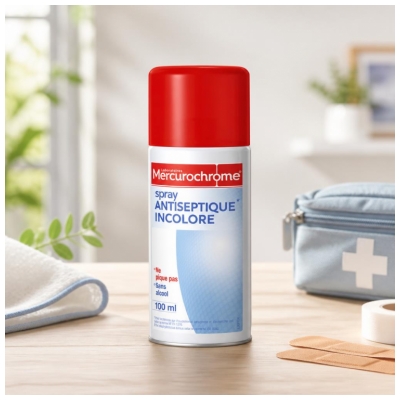 Mercurochrome Brezbarvni Razpršilec za Razkuževanje 100 ml