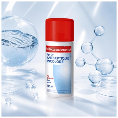 Mercurochrome Brezbarvni Razpršilec za Razkuževanje 100 ml