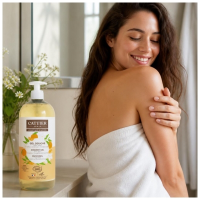 Cattier Gel Douche Aloe Vera Clémentine Fleur d'Oranger Bio 1 L