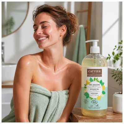 Cattier Aloe Vera Lemon Mint Organic Shower Gel 1 L