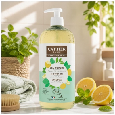 Cattier Brusgel Aloe Vera Citron Mynte Øko 1 L