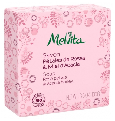 Melvita Savon Pétales de Roses & Miel d'Acacia Bio 100 g