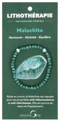 PharmaGem Bransoletka Lithotherapy Malachite 4 mm