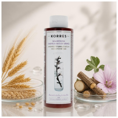 Korres Shampoing Cheveux Secs et Abîmés 250 ml