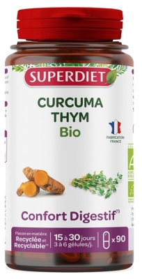 Superdiet Curcuma Thym Bio 90 Gélules