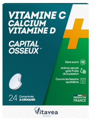 Vitavea Vitamine C Calcium Vitamine D 24 Comprimés à Croquer