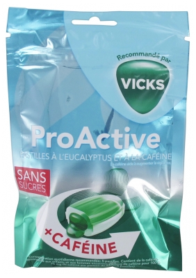 Vicks Pro Active Pastilles Eucalyptus Caféine 72 g
