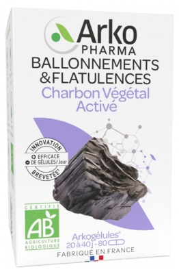 Arkopharma Arkogélules Cărbune Vegetal Activat Bio 80 Capsule