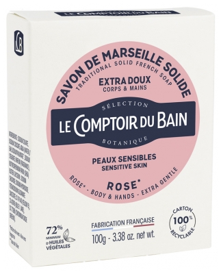 Le Comptoir du Bain Savon de Marseille Solide Extra Doux Rose 100 g