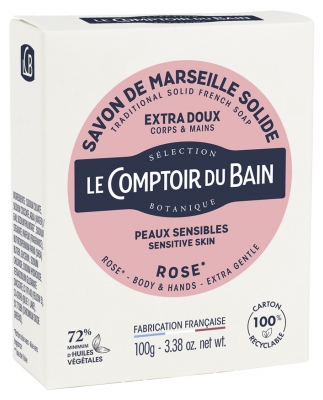 Săpun de Marsilia Solid Extra Blând Trandafir 100 g Comptoir du Bain