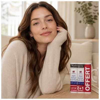 Neutrogena Huulivoide Ravinteikas Pakkaus 3 x 4,8 g, joista 1 Ilmainen