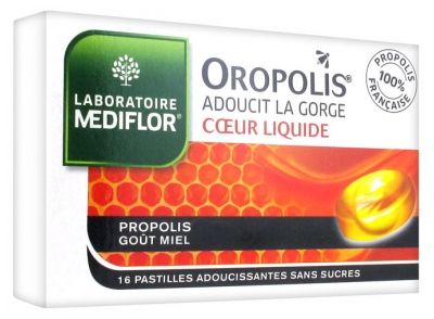 Médiflor Oropolis Pastile Îndulcitoare cu Miez Lichid 16 Pastile