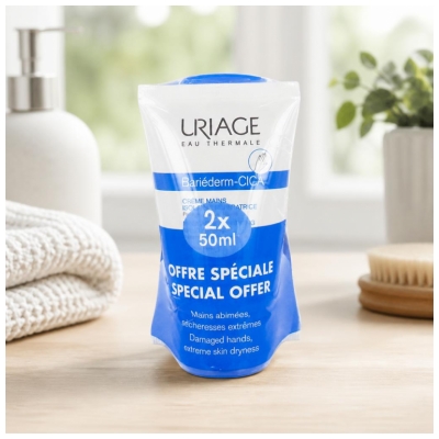 Uriage Bariéderm Cica Cremă de Mâini Izolantă Reparatoare Set de 2 x 50 ml