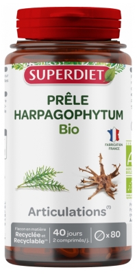 Superdiet Prêle Harpagophytum Bio 80 Comprimés