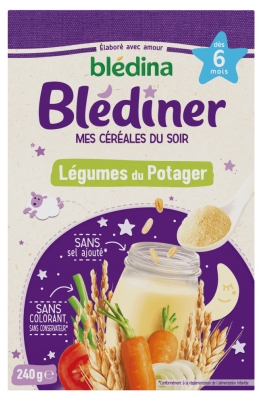 Blédina Blédiner Evening Cereals Backyard Vegetables From 6 Months 240g