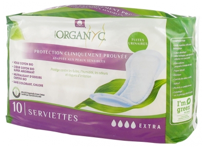 Organyc Urin Leakage Extra 10 Bio-Pads
