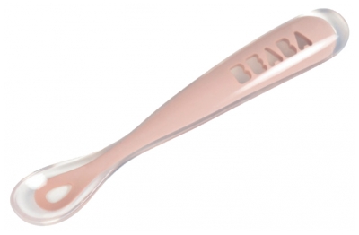 Béaba 1st Meal Silicone Spoon 4 Months and + - Colour: Pink