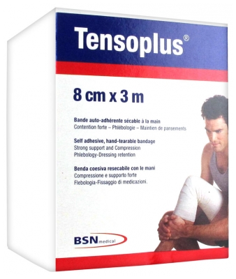 Essity Tensoplus Samolepicí Ručně Odtrhávací Obvaz 8 cm x 3 m - Barva: Bílá