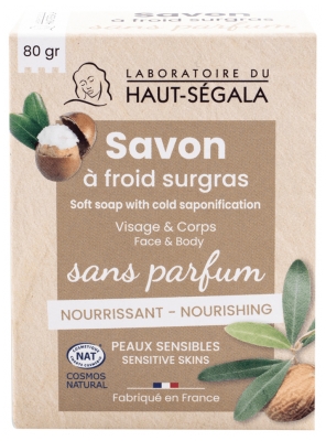 Laboratoire du Haut-Ségala Savon à Froid Surgras Sans Parfum 80 g