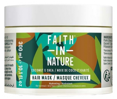 Faith In Nature Masque Cheveux Noix de Coco Karité Cheveux Normaux à Secs 300 ml