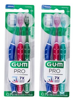 GUM PRO Tandborste Medium Trio Pack