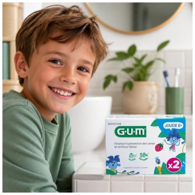 GUM Junior Zubní Gelová Pasta, Balení 2 x 50 ml