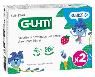 GUM Junior Zubní Gelová Pasta, Balení 2 x 50 ml