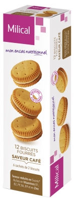 Milical 12 Dietetic Filled Biscuits - Flavour: Coffee