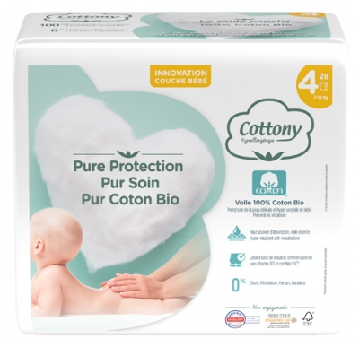 Cottony Nappies with Organic Cotton 28 Nappies Size 4 (7-18kg)