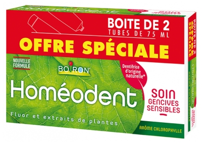 Boiron Homéodent Soin Gencives Sensibles Lot de 2 x 75 ml - Arôme : Chlorophylle