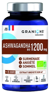 Granions Ashwagandha 1200 mg Organiczna 60 Tabletek