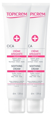 Topicrem CICA Beruhigende Reparierende Creme Pack von 2 x 40 ml