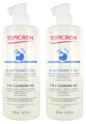 Topicrem UH-Gel Detergente per Bambini 2 in 1 Set di 2 x 500 ml